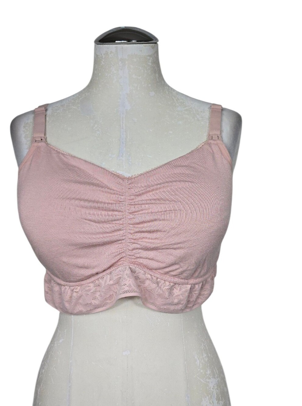 Joyspun Maternity Nursing Bralette Wireless Pink Lace Underband Plus Size XXXL